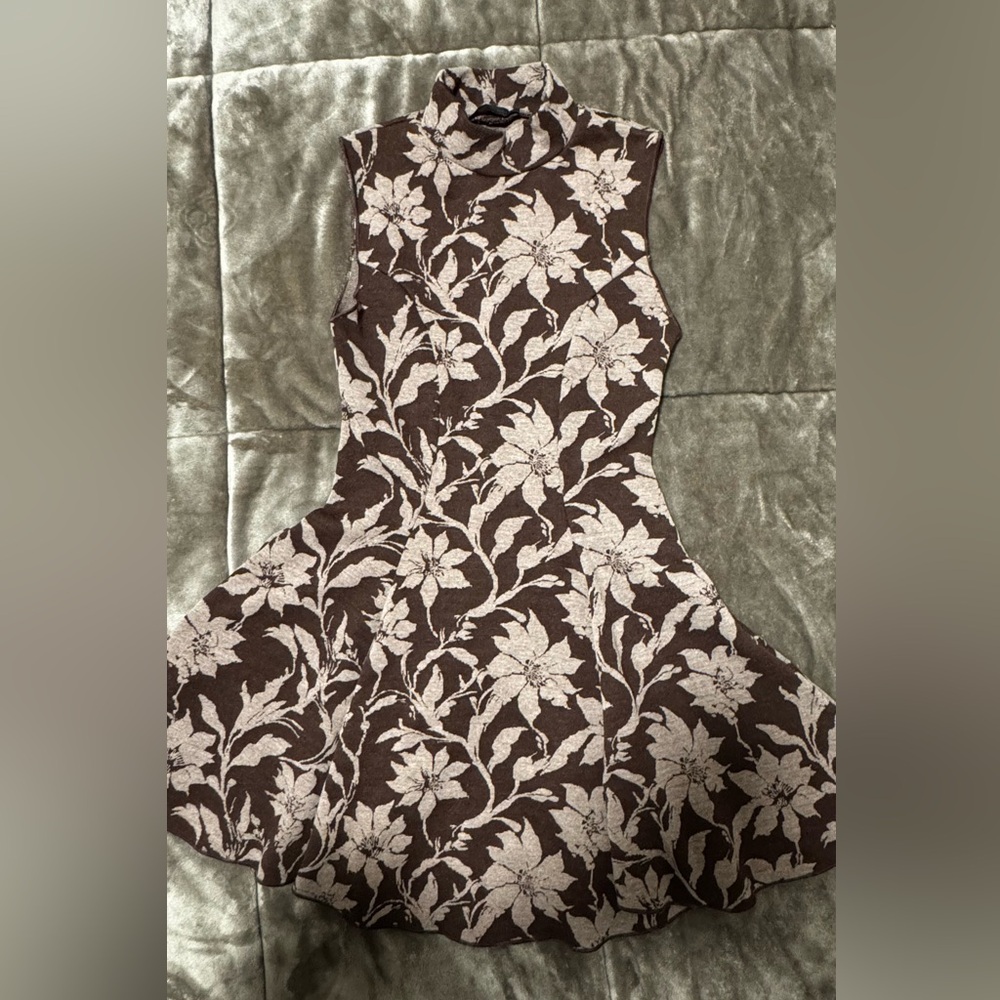 Zara Brown and Cream Floral Dress. Used only once